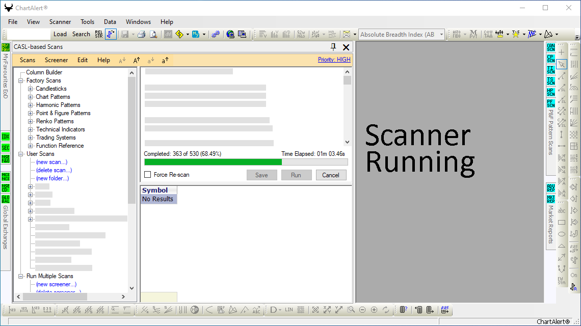 Advanced Scanner Running