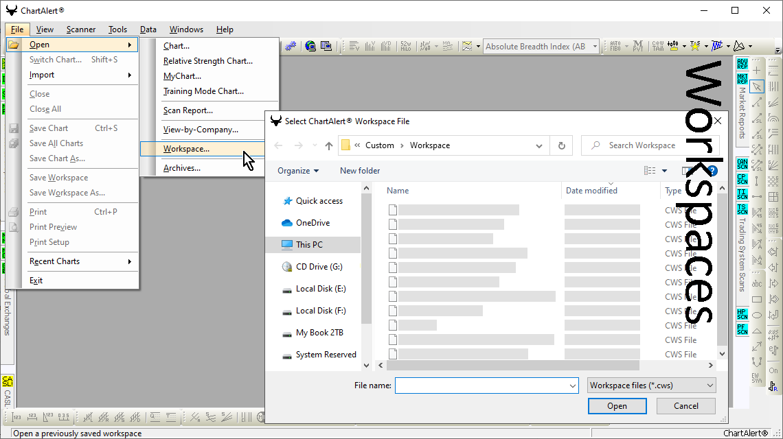 Chart Workspaces